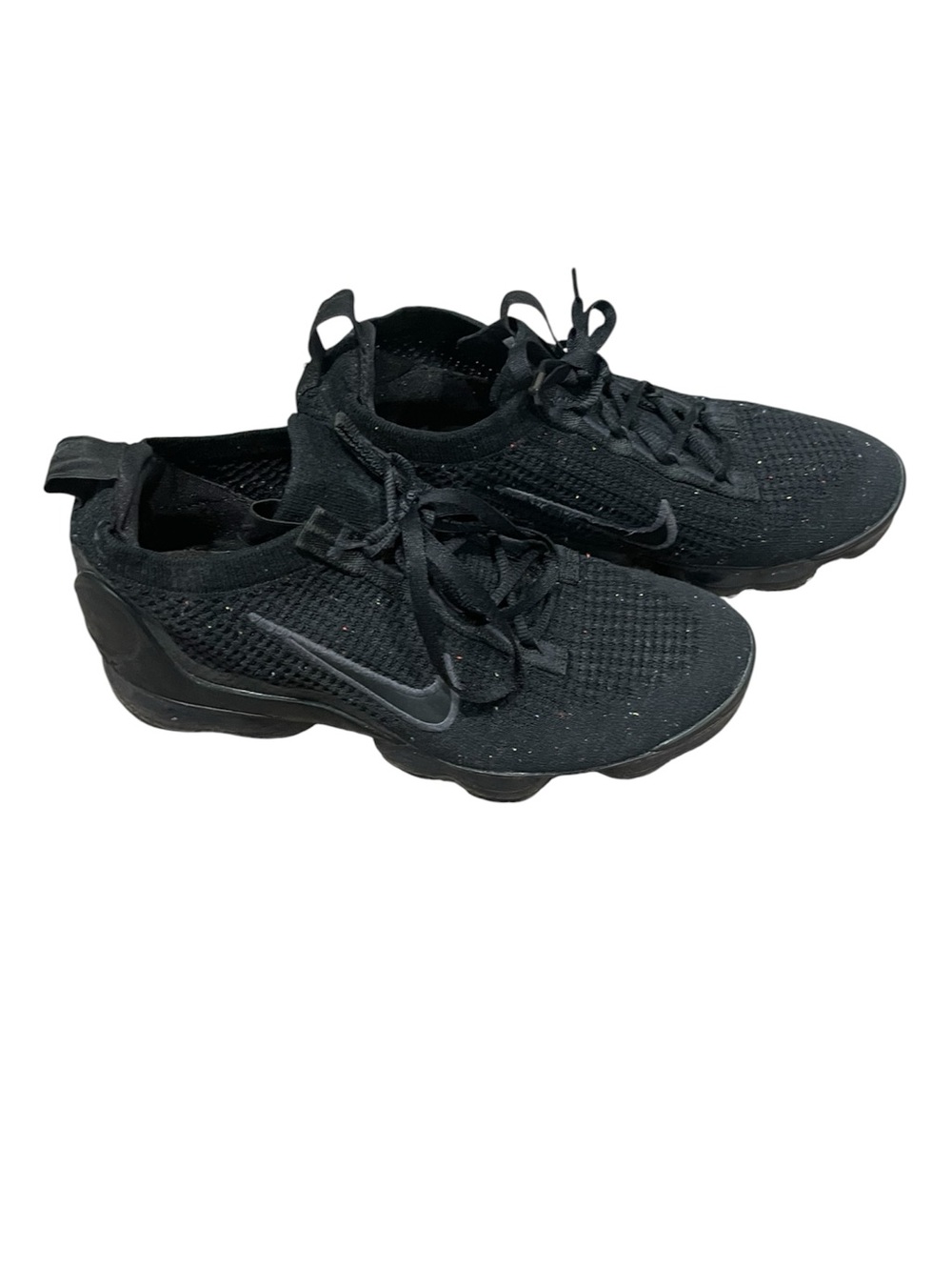 Nike Air Vapormax 2021 FlyKnit Sz 7 Youth/8.5 Women Triple Black DB1550-001